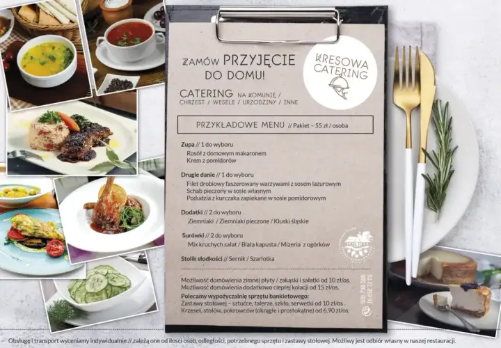 Kresowa Catering oferuje pyszne menu na wesele i inne przyjęcia. Zobacz przykładowe dania i zamów catering na swoje wydarzenie!