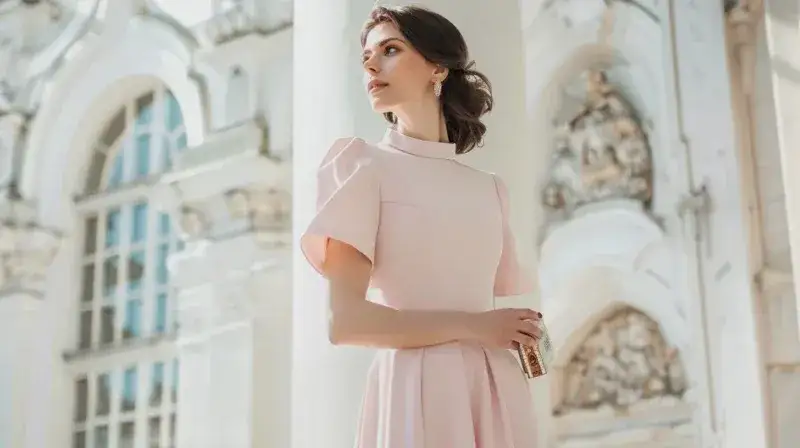 stylizacja gościa na chrzciny kobieta w sukience midi