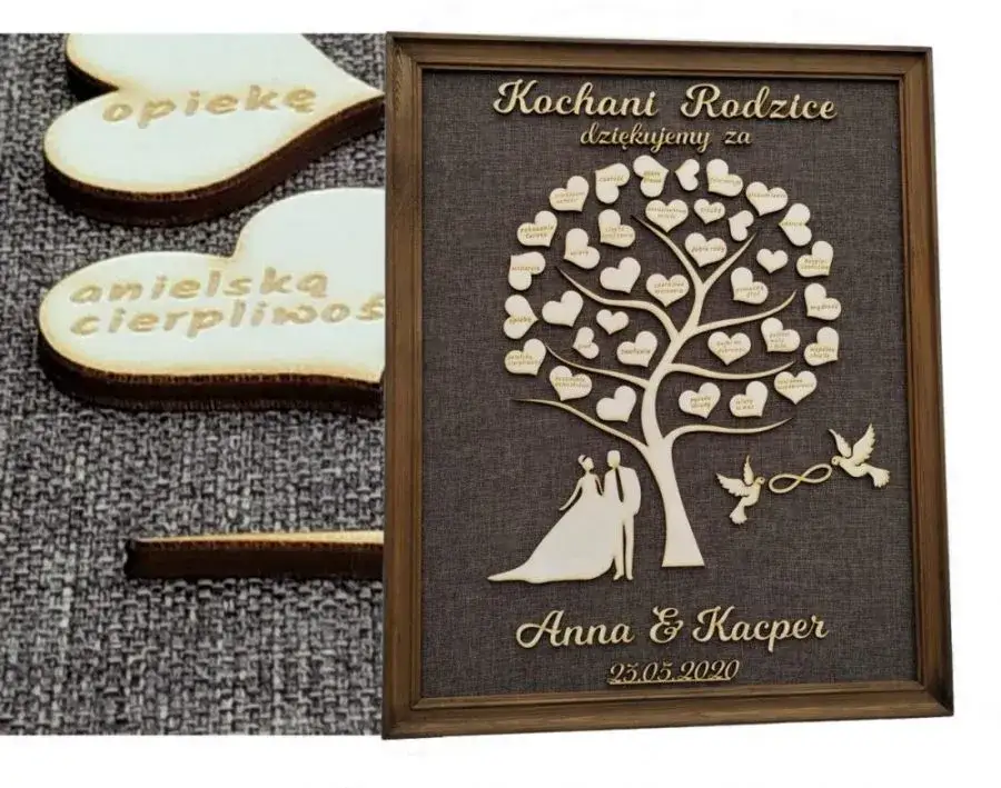 elegancki personalizowany prezent dla rodziców na ślub